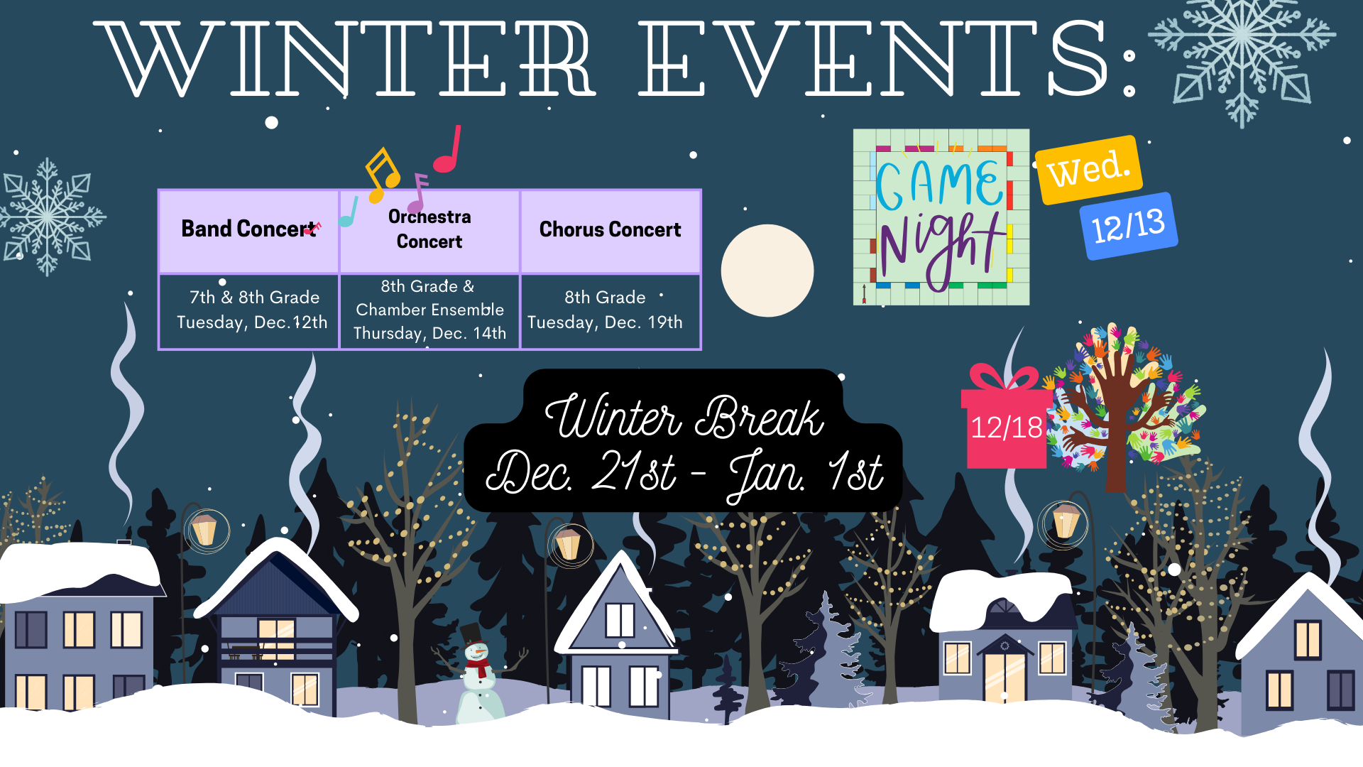 Winter Events Benton Middle School